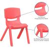 Flash Furniture Whitney 8 Pack Green Plastic Stackable School Chair with 12” Seat Height(Red)