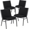 Flash Furniture 4 Pk. HERCULES Series Big & Tall 1000 lb. Rated Black Fabric Stack Chair