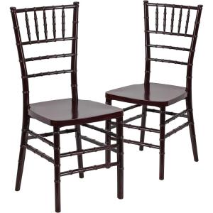 Flash Furniture 2 Pack HERCULES PREMIUM Series Mahogany Resin Stacking Chiavari Chair(2)