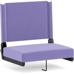 Flash Furniture Grandstand Portable Stadium Seats for Bleachers or Benches, Folding Padded Stadium Chairs with Handle, Pack of 2, 500 lb. Weight Capacity, Blue(Purple)