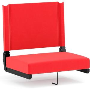 Flash Furniture Grandstand Portable Stadium Seats for Bleachers or Benches, Folding Padded Stadium Chairs with Handle, Pack of 2, 500 lb. Weight Capacity, Blue(Red)