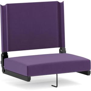 Flash Furniture Grandstand Portable Stadium Seats for Bleachers or Benches, Folding Padded Stadium Chairs with Handle, Pack of 2, 500 lb. Weight Capacity, Blue(Dark Purple)