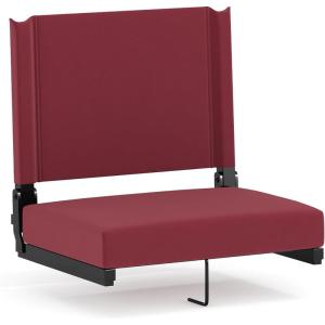 Flash Furniture Grandstand Portable Stadium Seats for Bleachers or Benches, Folding Padded Stadium Chairs with Handle, Pack of 2, 500 lb. Weight Capacity, Blue(Maroon)
