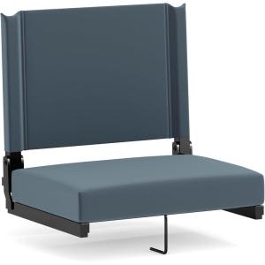Flash Furniture Grandstand Portable Stadium Seats for Bleachers or Benches, Folding Padded Stadium Chairs with Handle, Pack of 2, 500 lb. Weight Capacity, Blue(Dark Blue)