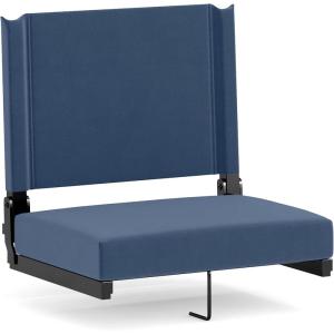 Flash Furniture Grandstand Portable Stadium Seats for Bleachers or Benches, Folding Padded Stadium Chairs with Handle, Pack of 2, 500 lb. Weight Capacity, Blue(Navy Blue)