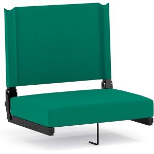 Flash Furniture Grandstand Portable Stadium Seats for Bleachers or Benches, Folding Padded Stadium Chairs with Handle, Pack of 2, 500 lb. Weight Capacity, Blue(Hunter Green)