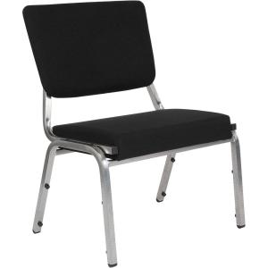 Flash Furniture HERCULES Series 1000 lb. Rated Black Antimicrobial Fabric Bariatric Medical Reception Chair with 3/4 Panel Back(Black Fabric)