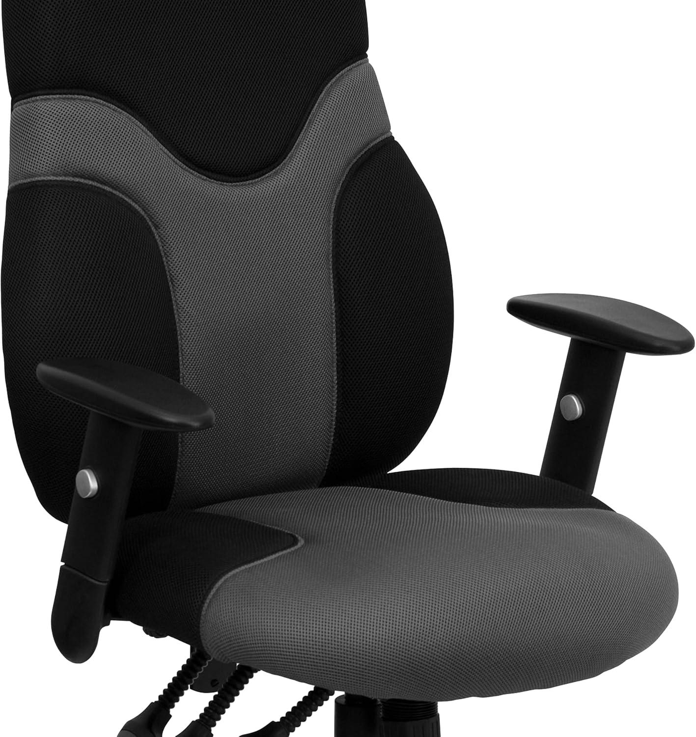 image:imageFlash Furniture Abbott High Back Ergonomic Black and Gray Mesh Swivel Task Office Chair with Adjustable Arms