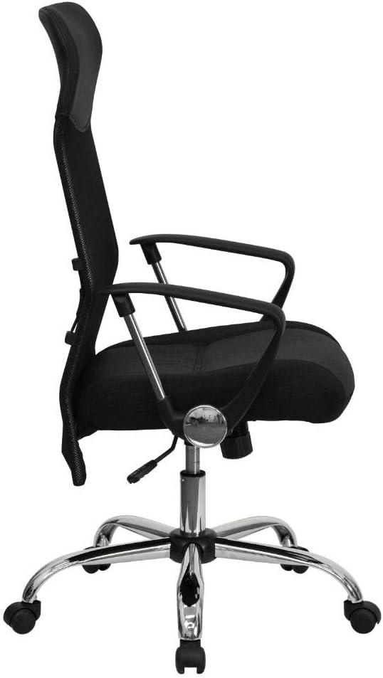 image:imageFlash Furniture Abney High Back Black Leather and Mesh Swivel Task Office Chair with Arms