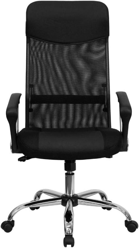 image:imageFlash Furniture Abney High Back Black Leather and Mesh Swivel Task Office Chair with Arms
