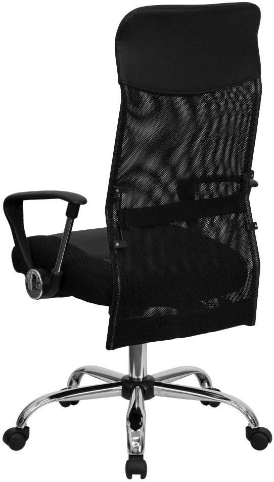 image:imageFlash Furniture Abney High Back Black Leather and Mesh Swivel Task Office Chair with Arms
