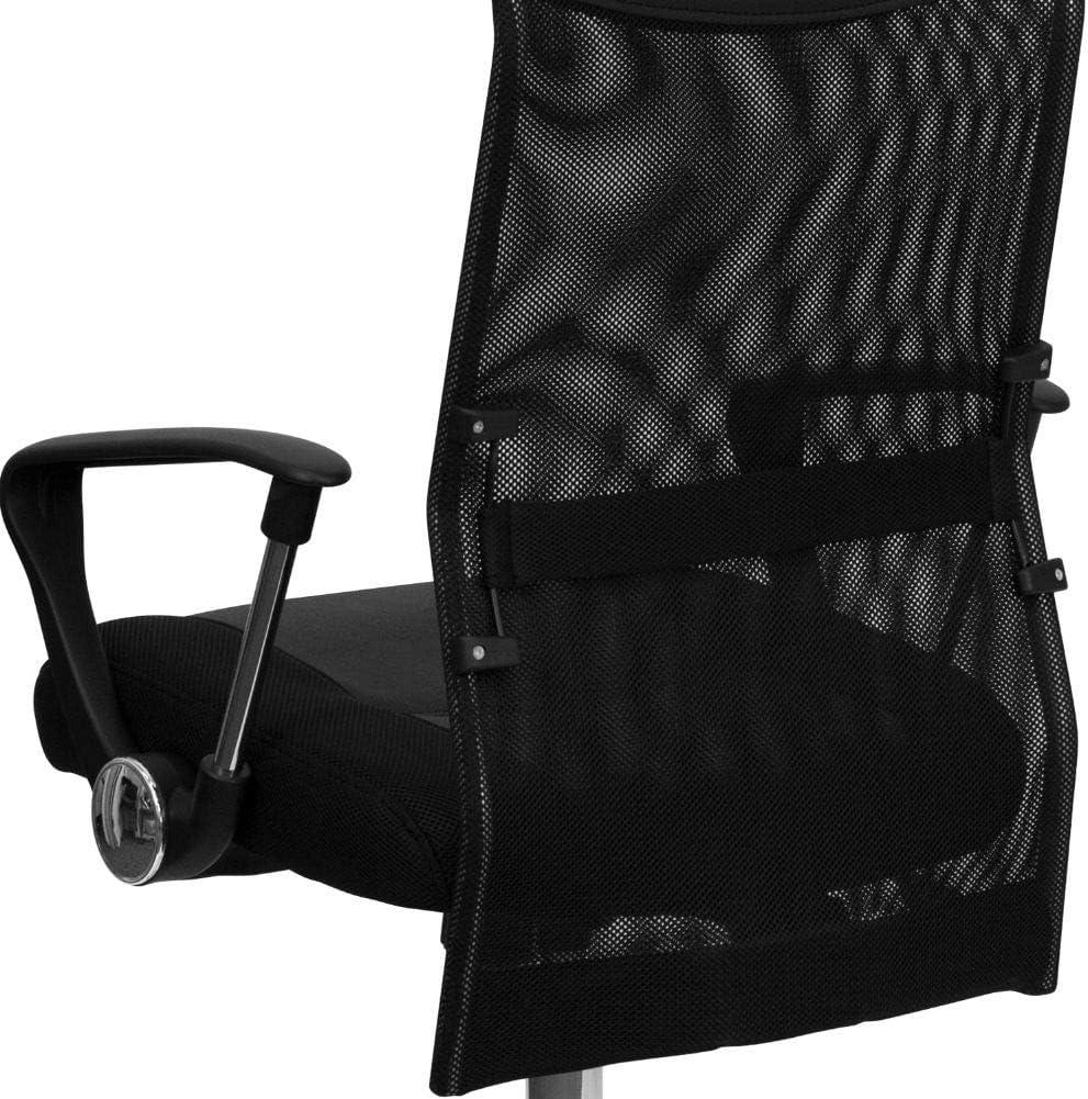 image:imageFlash Furniture Abney High Back Black Leather and Mesh Swivel Task Office Chair with Arms