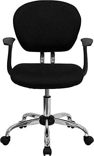 image:imageFlash Furniture Beverly MidBack Black Mesh Padded Swivel Task Office Chair with Chrome Base and Arms
