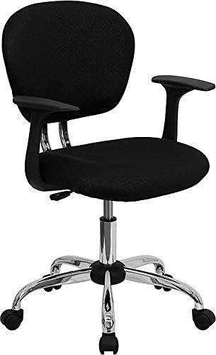 image:imageFlash Furniture Beverly MidBack Black Mesh Padded Swivel Task Office Chair with Chrome Base and Arms