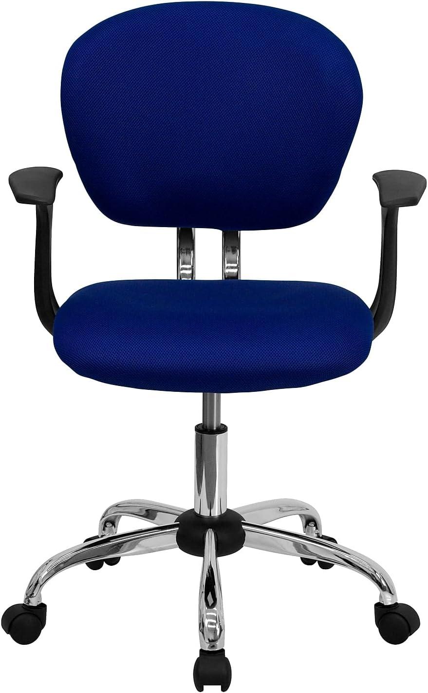 image:imageFlash Furniture Beverly MidBack Blue Mesh Padded Swivel Task Office Chair with Chrome Base and Arms