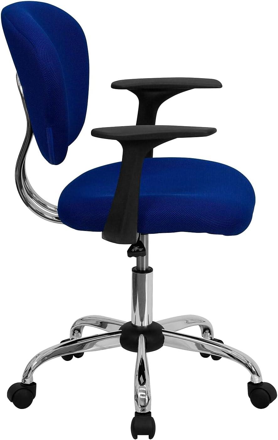 image:imageFlash Furniture Beverly MidBack Blue Mesh Padded Swivel Task Office Chair with Chrome Base and Arms