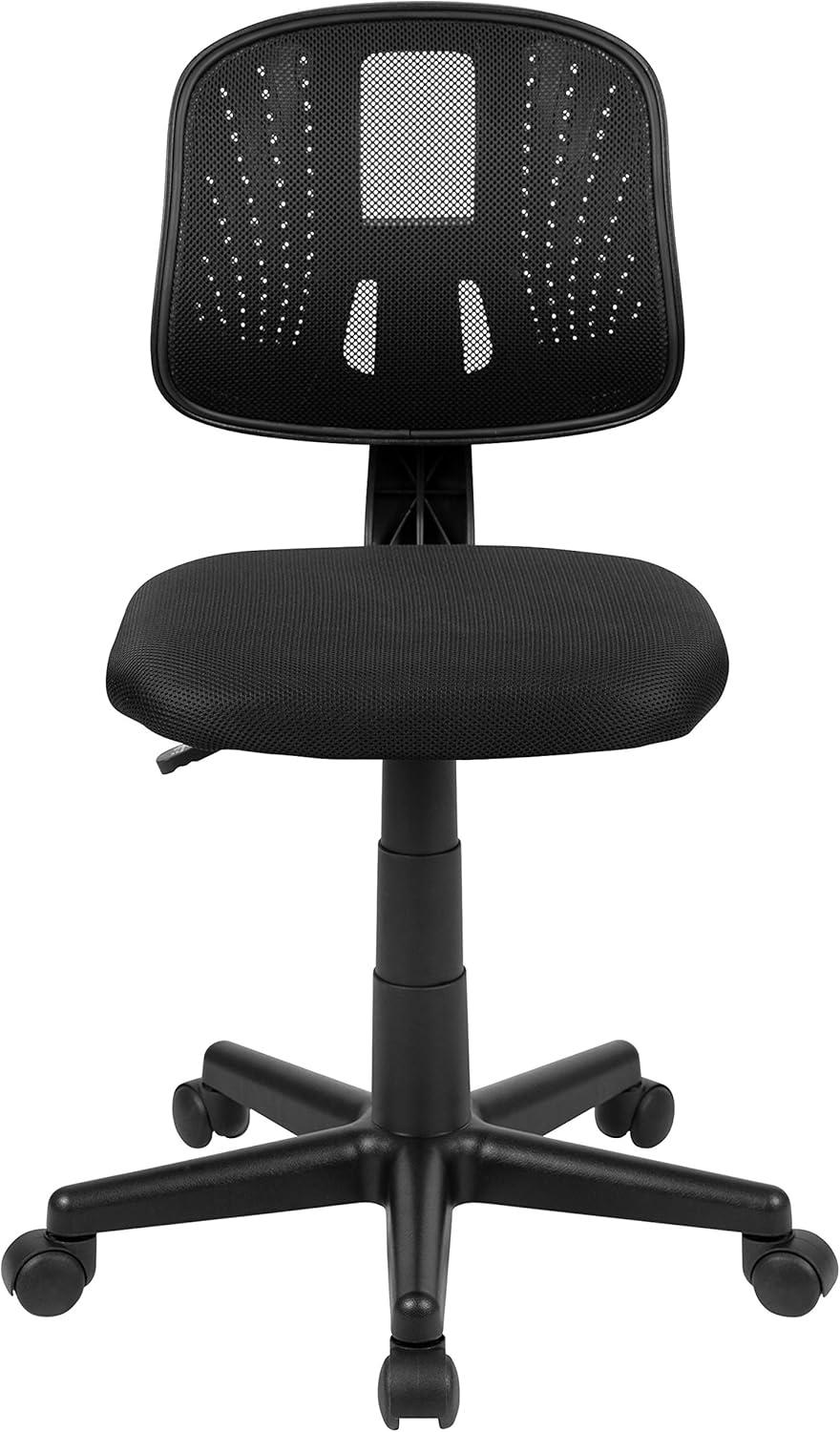 image:imageFlash Furniture Flash Fundamentals MidBack Swivel Task Office Chair with Pivot Back HeightAdjustable Ergonomic Mesh Office Desk Chair BlackBlack