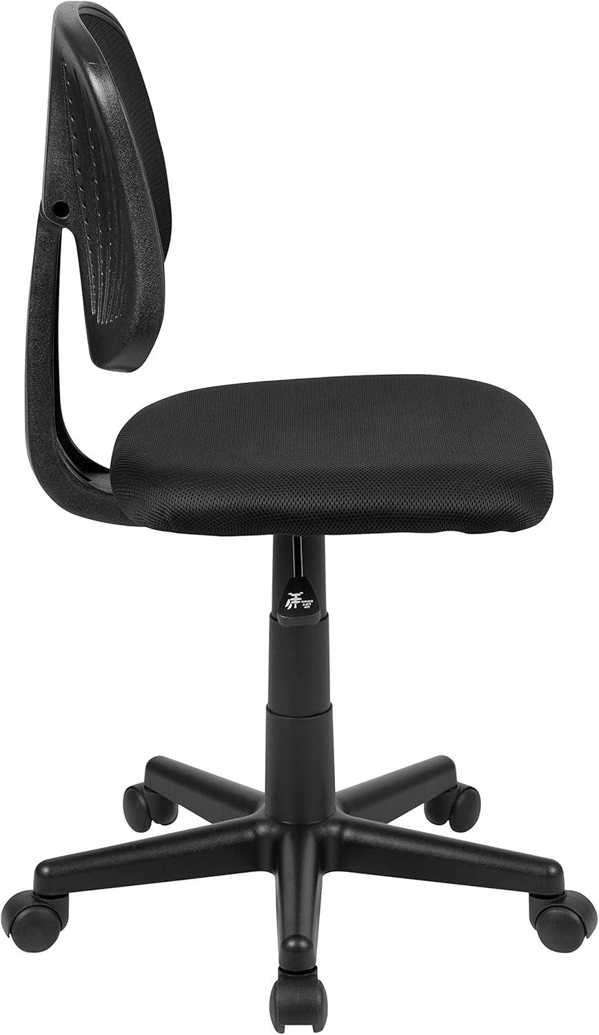 image:imageFlash Furniture Flash Fundamentals MidBack Swivel Task Office Chair with Pivot Back HeightAdjustable Ergonomic Mesh Office Desk Chair BlackBlack