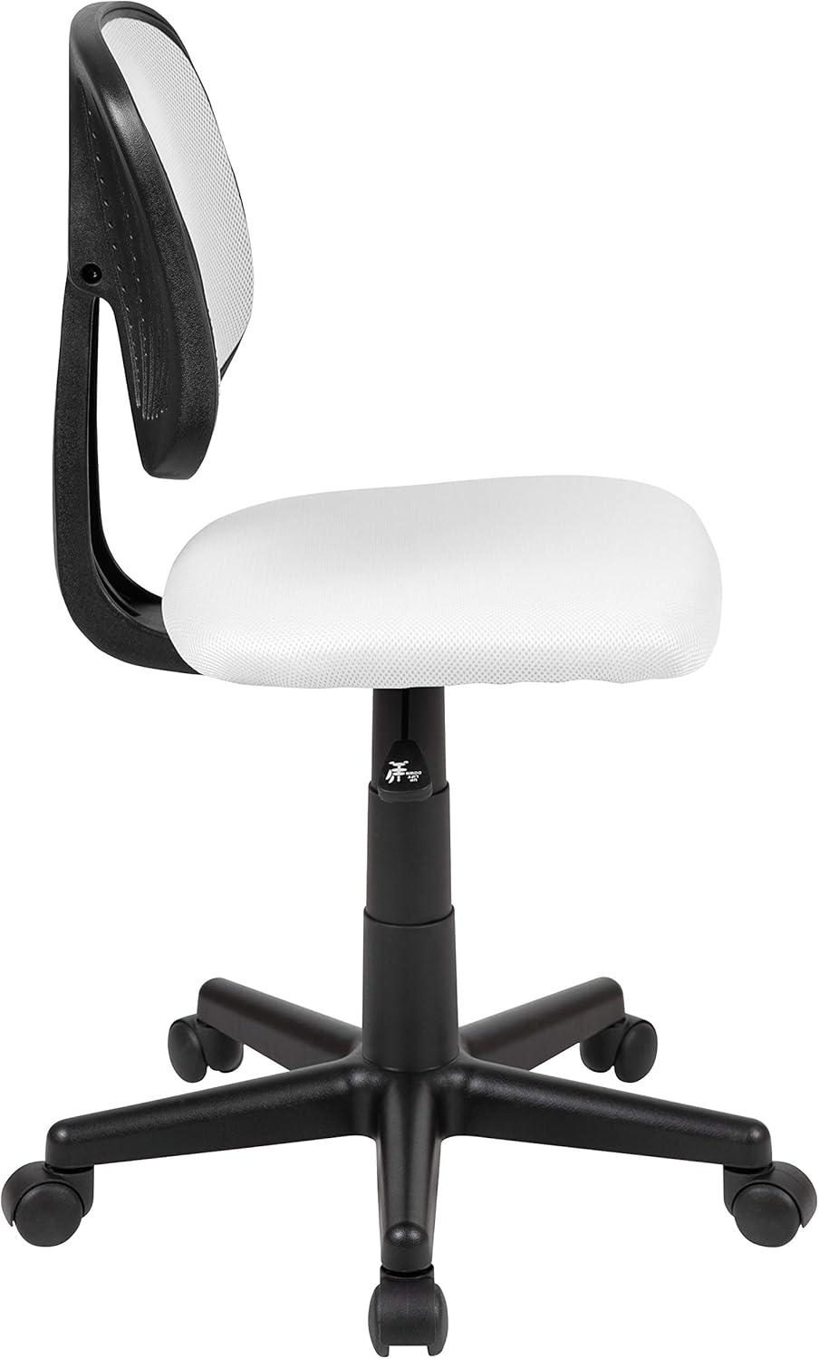 image:imageFlash Furniture Flash Fundamentals MidBack Swivel Task Office Chair with Pivot Back HeightAdjustable Ergonomic Mesh Office Desk Chair BlackWhite