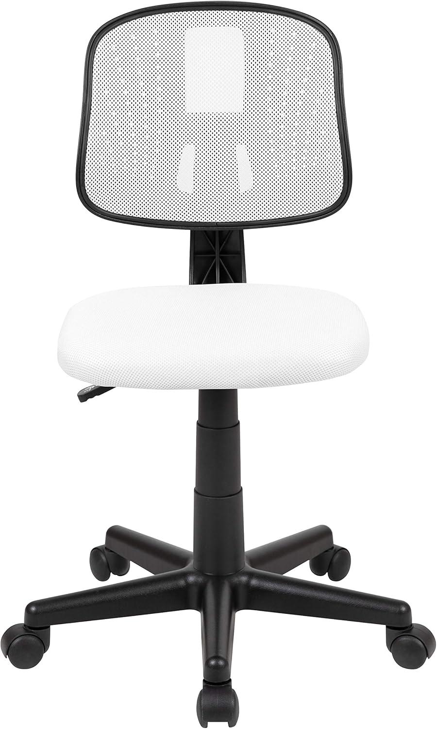 image:imageFlash Furniture Flash Fundamentals MidBack Swivel Task Office Chair with Pivot Back HeightAdjustable Ergonomic Mesh Office Desk Chair BlackWhite