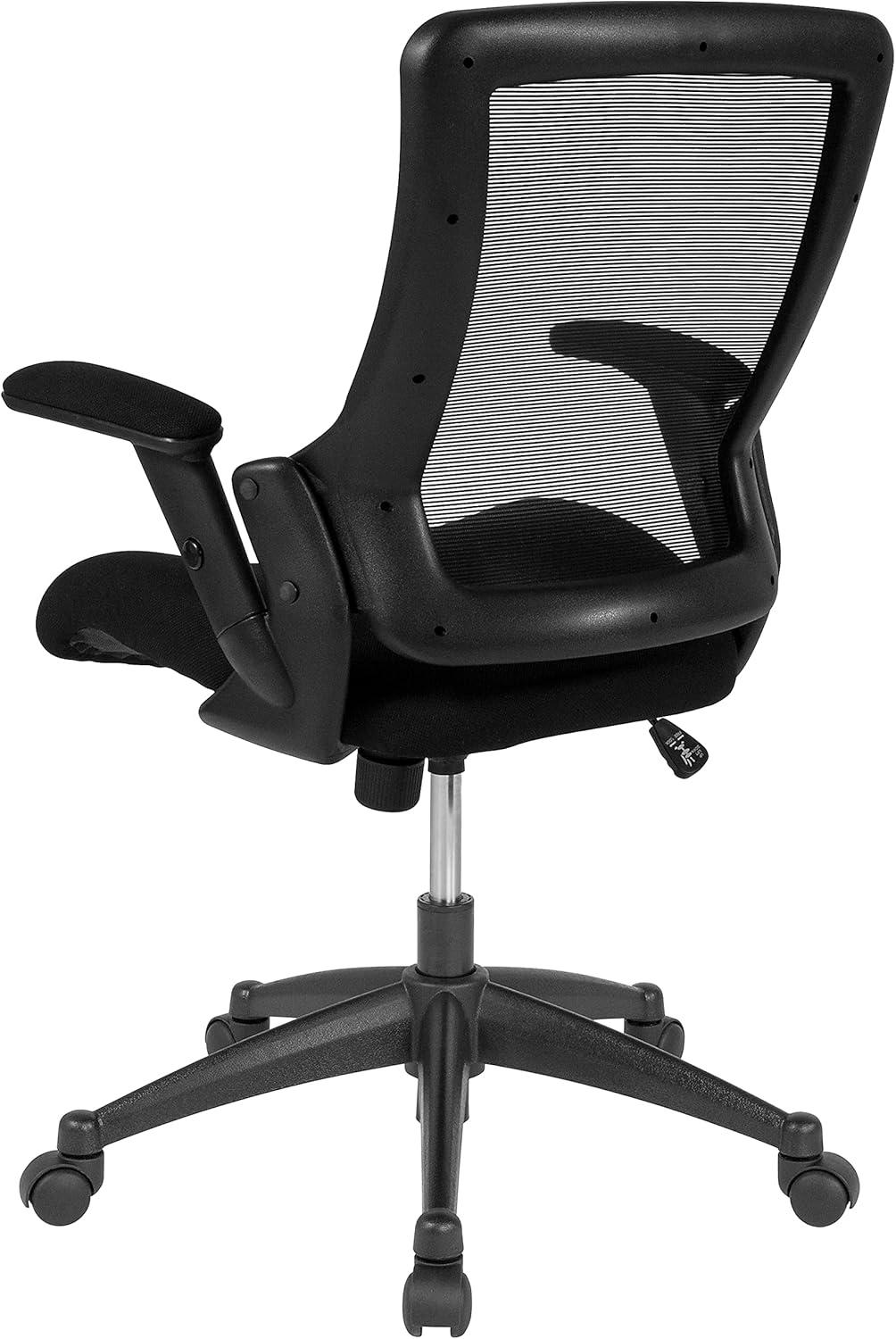 image:imageFlash Furniture Hamilton MidBack Black Mesh Executive Swivel Office Chair with Molded Foam Seat and Adjustable Arms