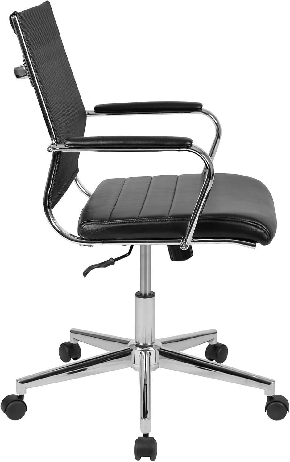 image:imageFlash Furniture Hansel MidBack Black Mesh Contemporary Executive Swivel Office Chair with LeatherSoft Seat