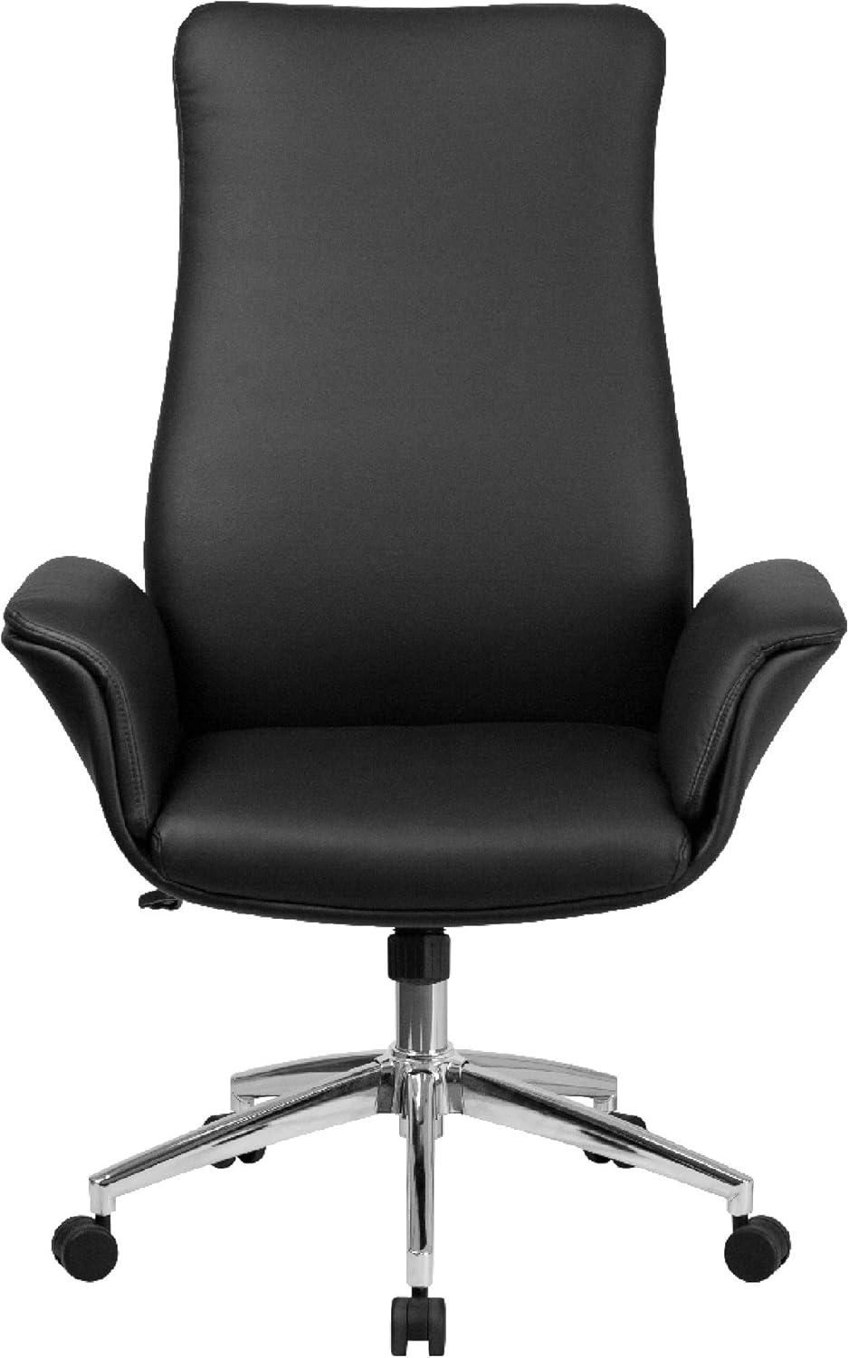 image:imageFlash Furniture High Back Black LeatherSoft Executive Swivel Office Chair with Flared Arms