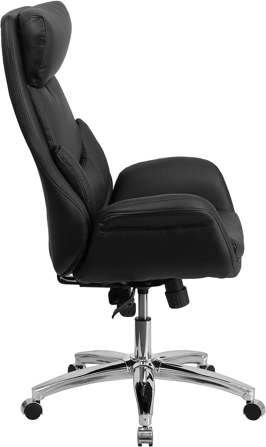 image:imageFlash Furniture High Back Black LeatherSoft Executive Swivel Office Chair with Lumbar Pillow and Arms