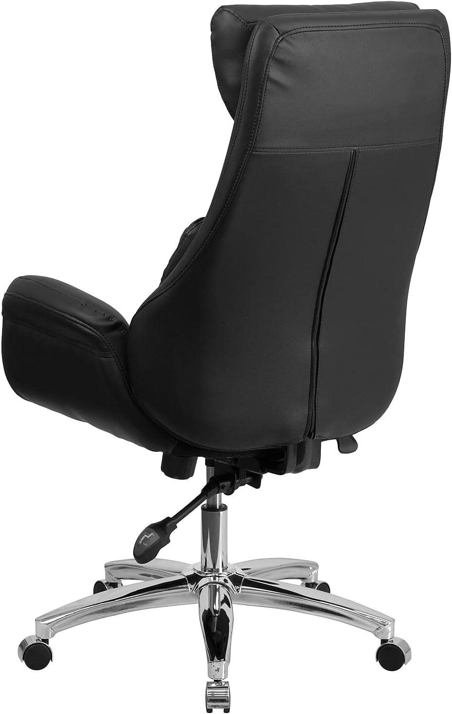 image:imageFlash Furniture High Back Black LeatherSoft Executive Swivel Office Chair with Lumbar Pillow and Arms