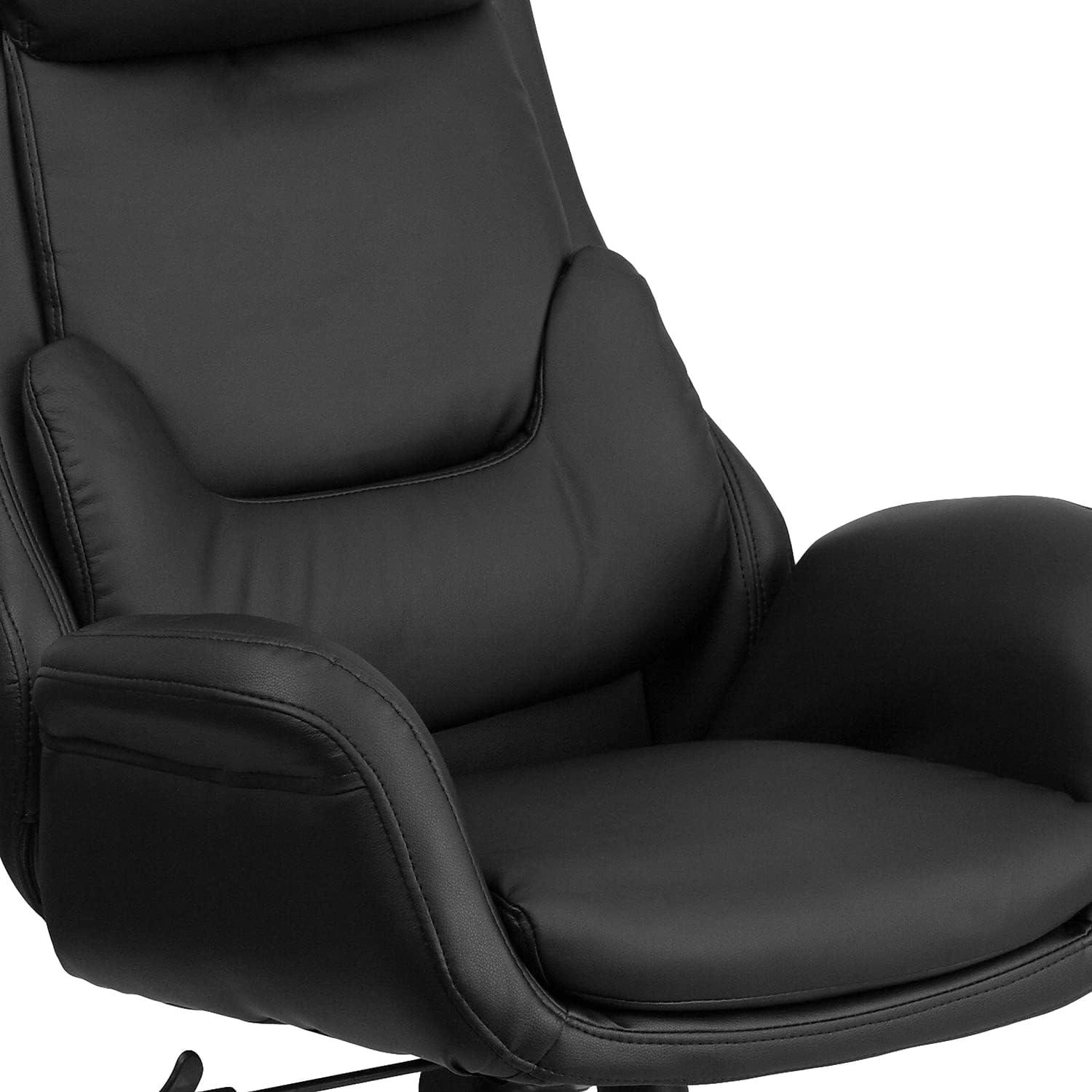 image:imageFlash Furniture High Back Black LeatherSoft Executive Swivel Office Chair with Lumbar Pillow and Arms