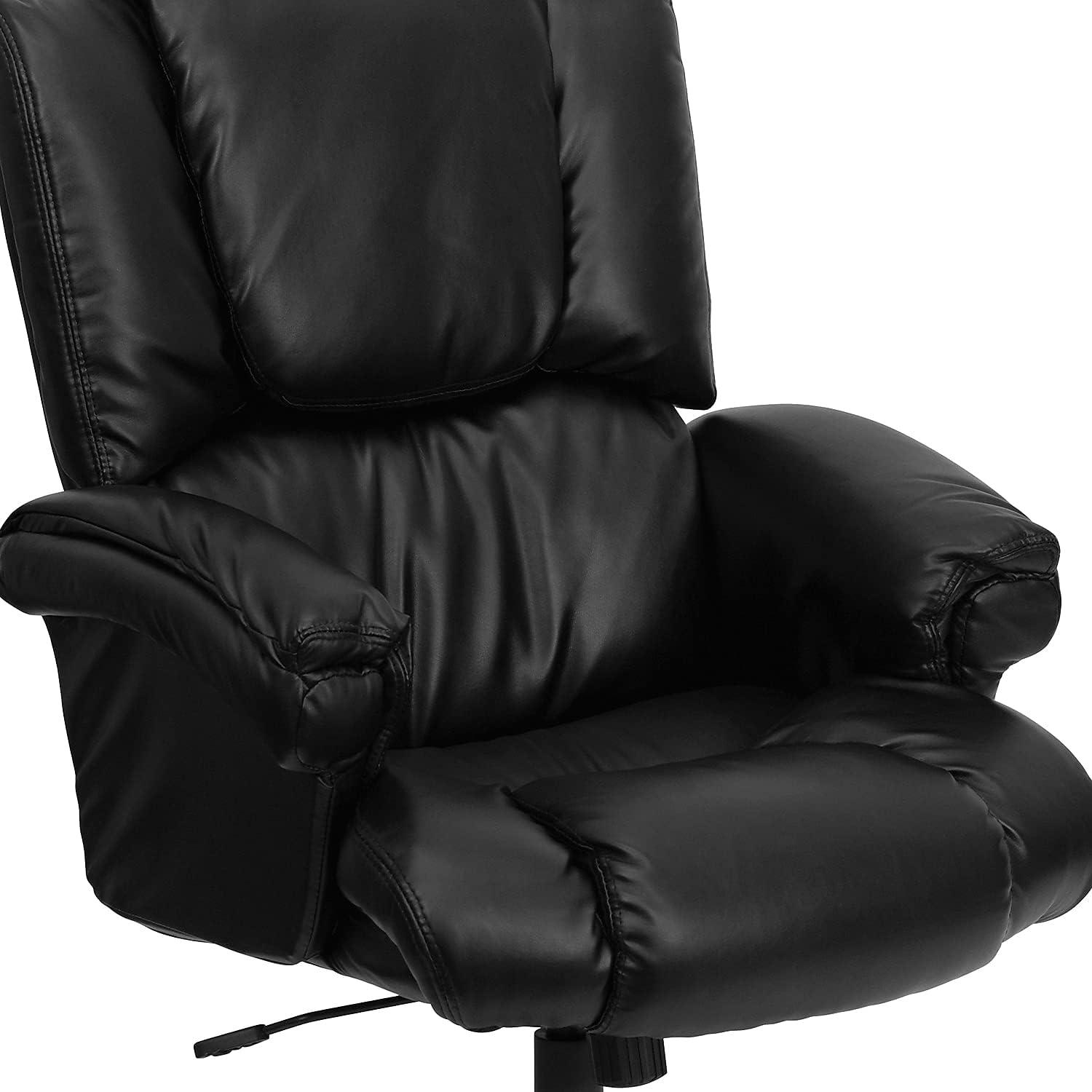 image:imageFlash Furniture High Back Black LeatherSoft OverStuffed Executive Swivel Ergonomic Office Chair with Fully Upholstered Arms