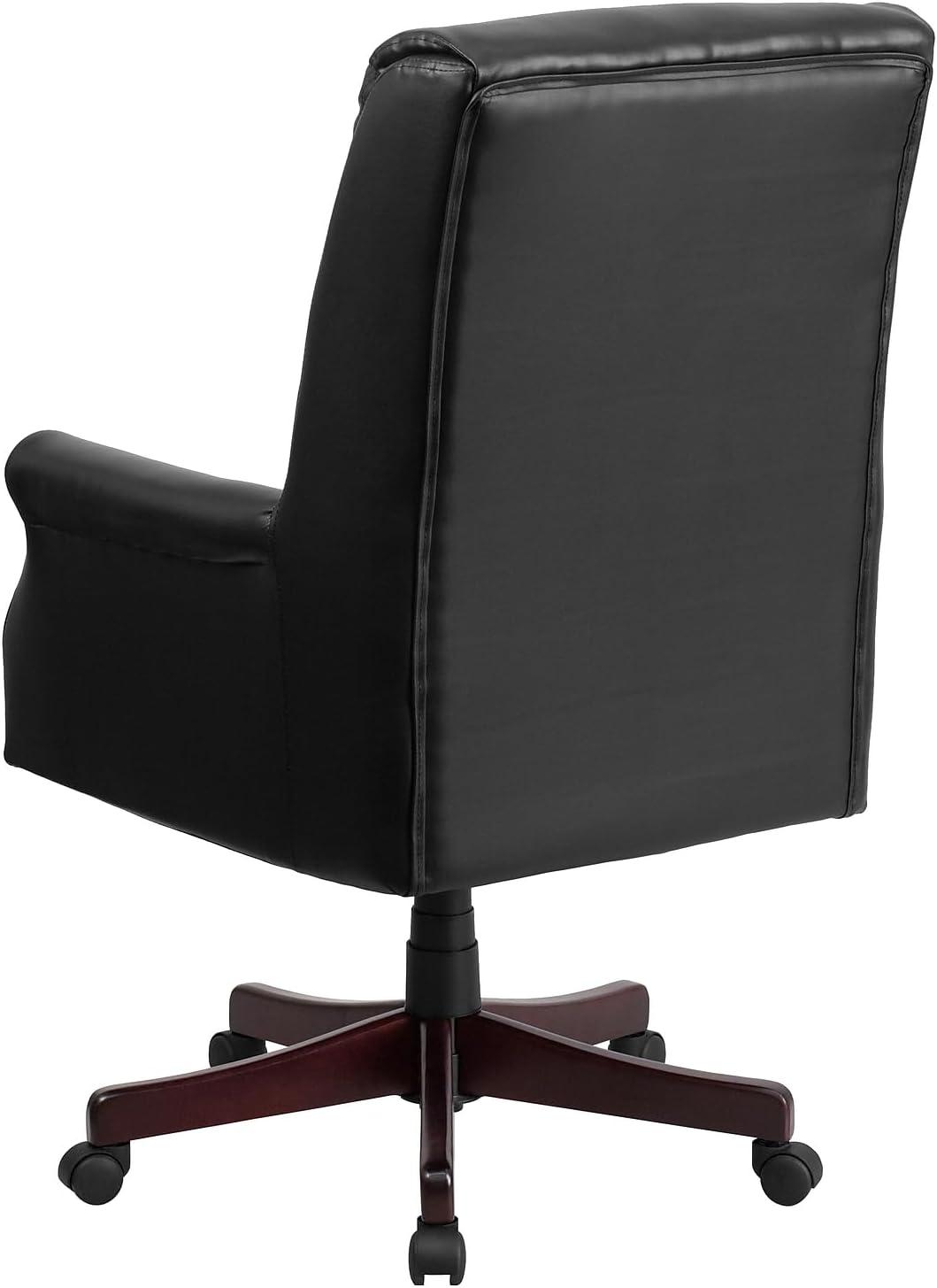 image:imageFlash Furniture High Back Pillow Back Burgundy LeatherSoft Executive Swivel Office Chair with ArmsBlack