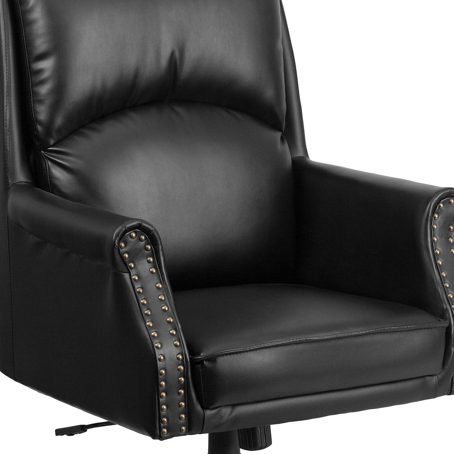 image:imageFlash Furniture High Back Pillow Back Burgundy LeatherSoft Executive Swivel Office Chair with ArmsBlack