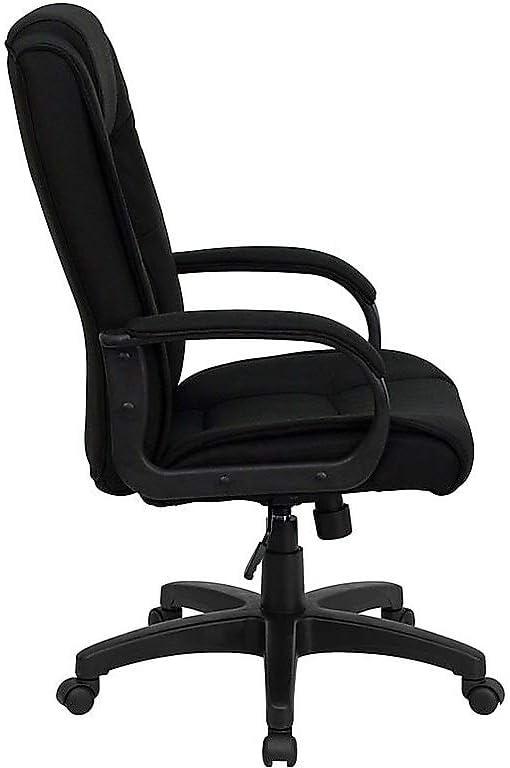 image:imageFlash Furniture Jessica High Back Black LeatherSoft Executive Swivel Office Chair with ArmsBlack Fabric