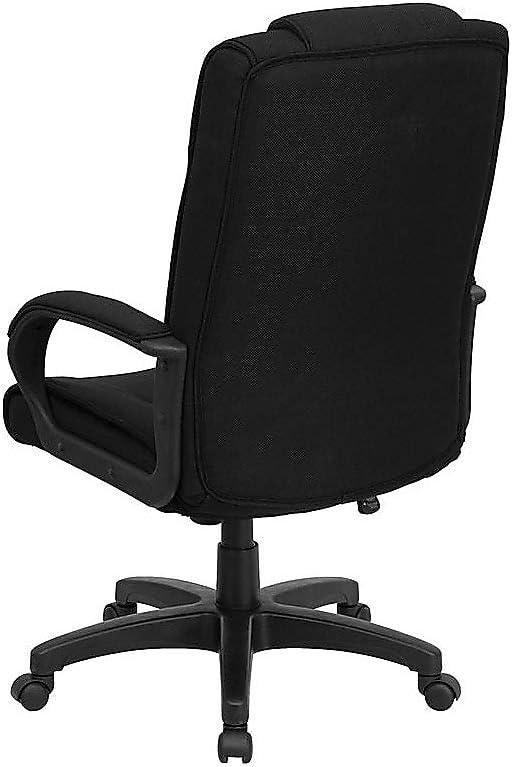 image:imageFlash Furniture Jessica High Back Black LeatherSoft Executive Swivel Office Chair with ArmsBlack Fabric