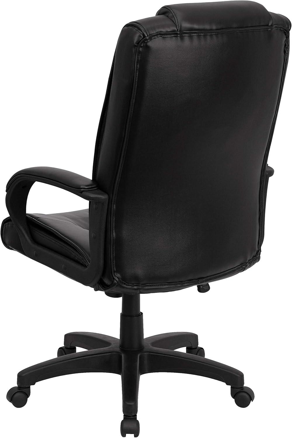 image:imageFlash Furniture Jessica High Back Black LeatherSoft Executive Swivel Office Chair with ArmsBlack Leathersoft