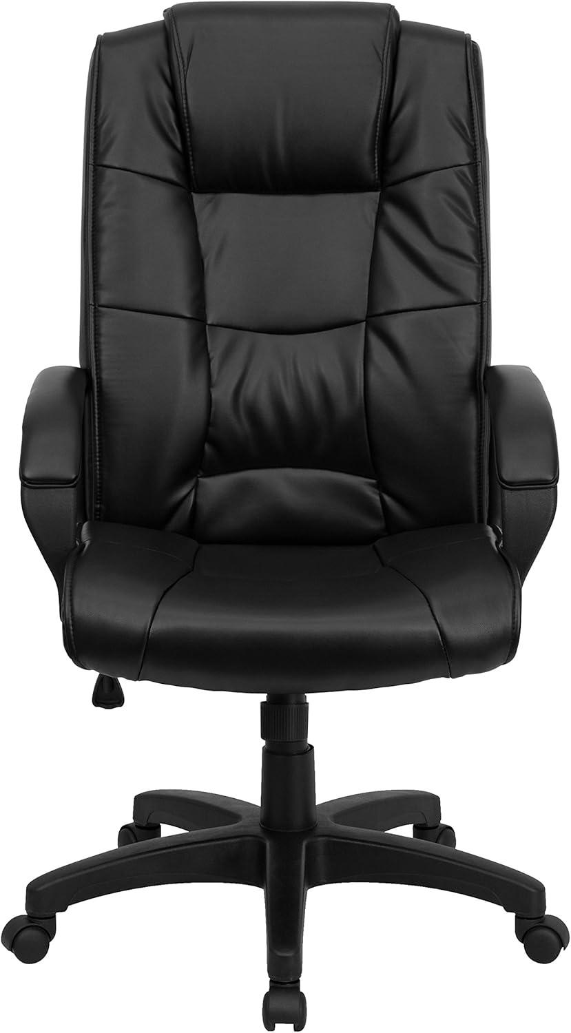 image:imageFlash Furniture Jessica High Back Black LeatherSoft Executive Swivel Office Chair with ArmsBlack Leathersoft