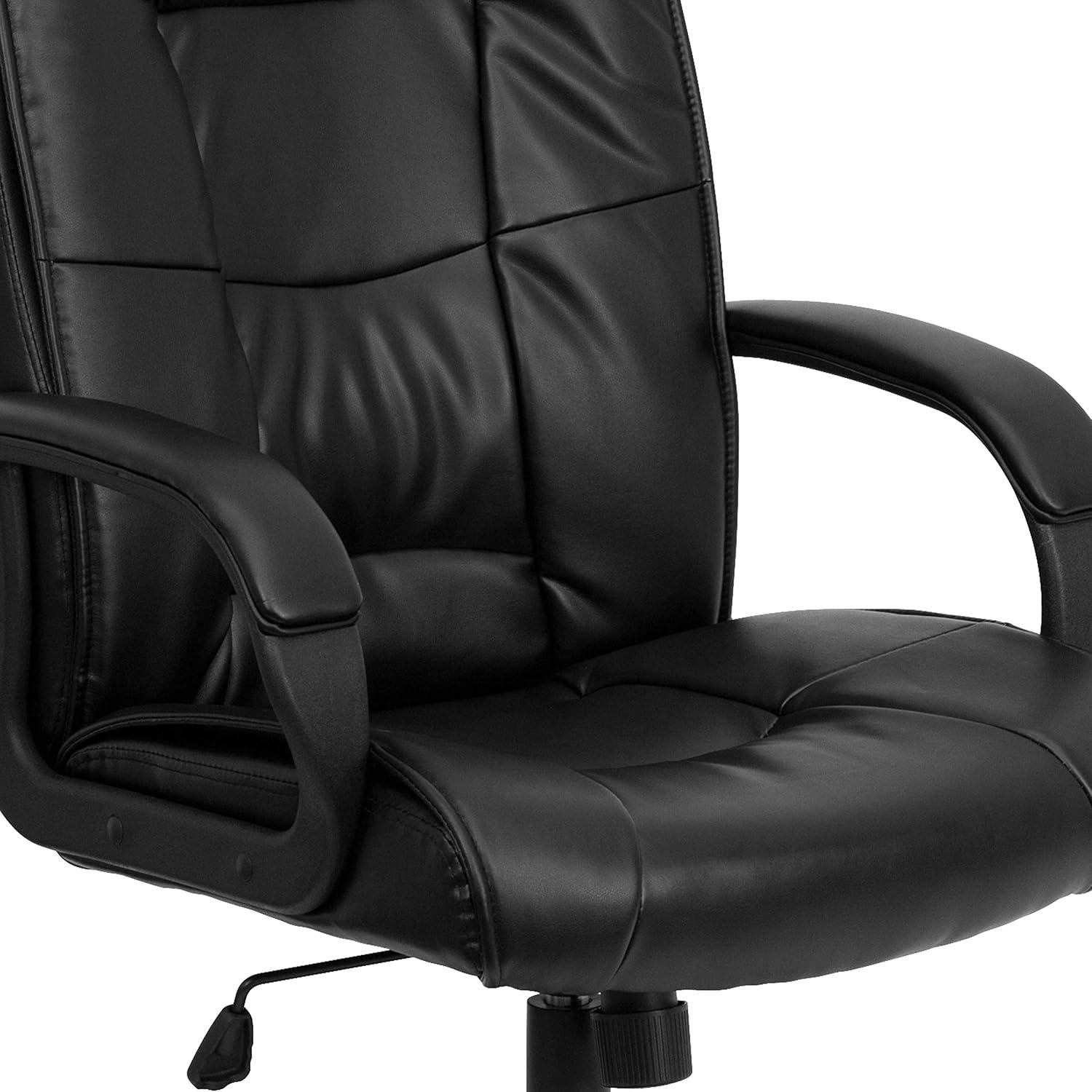 image:imageFlash Furniture Jessica High Back Black LeatherSoft Executive Swivel Office Chair with ArmsBlack Leathersoft