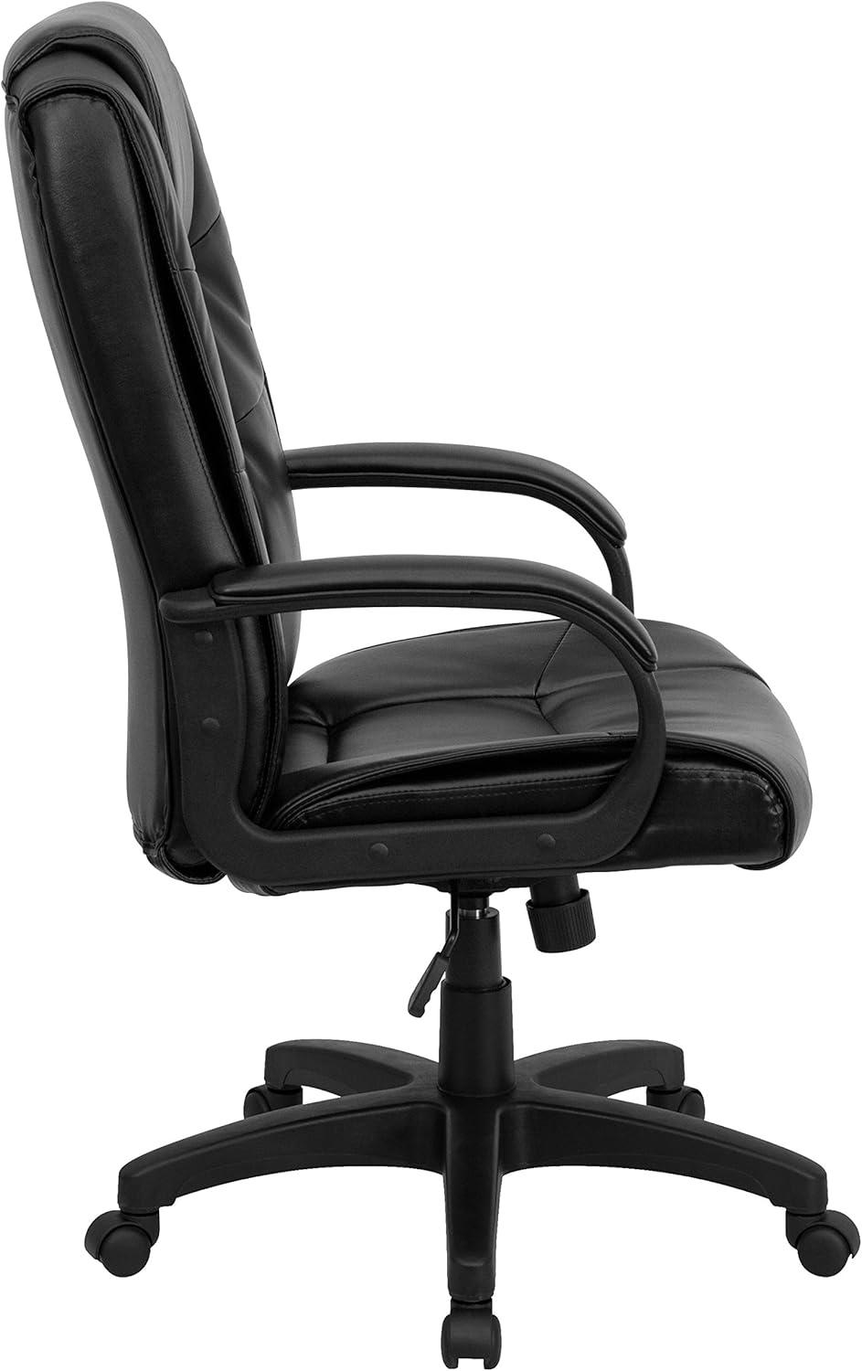 image:imageFlash Furniture Jessica High Back Black LeatherSoft Executive Swivel Office Chair with ArmsBlack Leathersoft