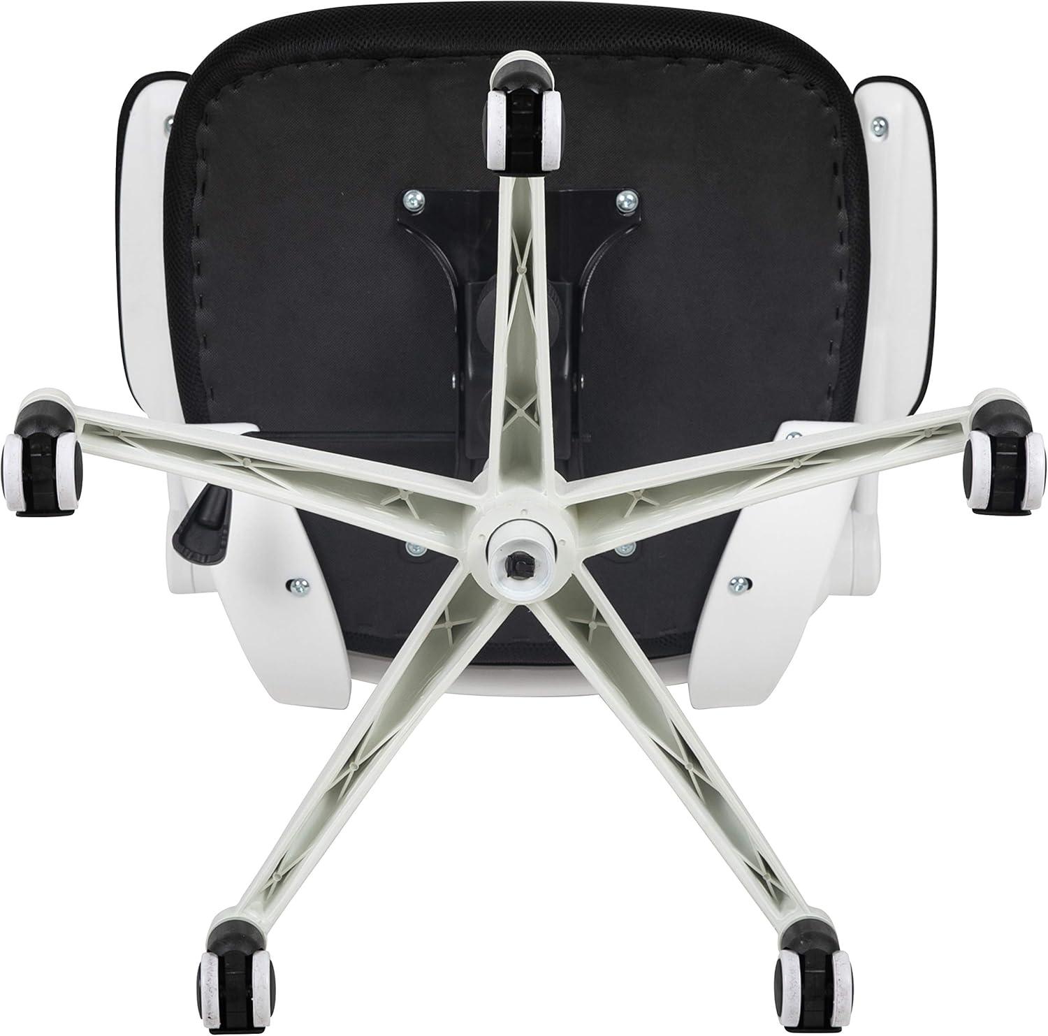 image:imageFlash Furniture Kelista MidBack Swivel Office Chair with Adjustable Seat Height Ergonomic Mesh Desk Chair with LeatherSoft Seat BlackBlack MeshWhite Frame