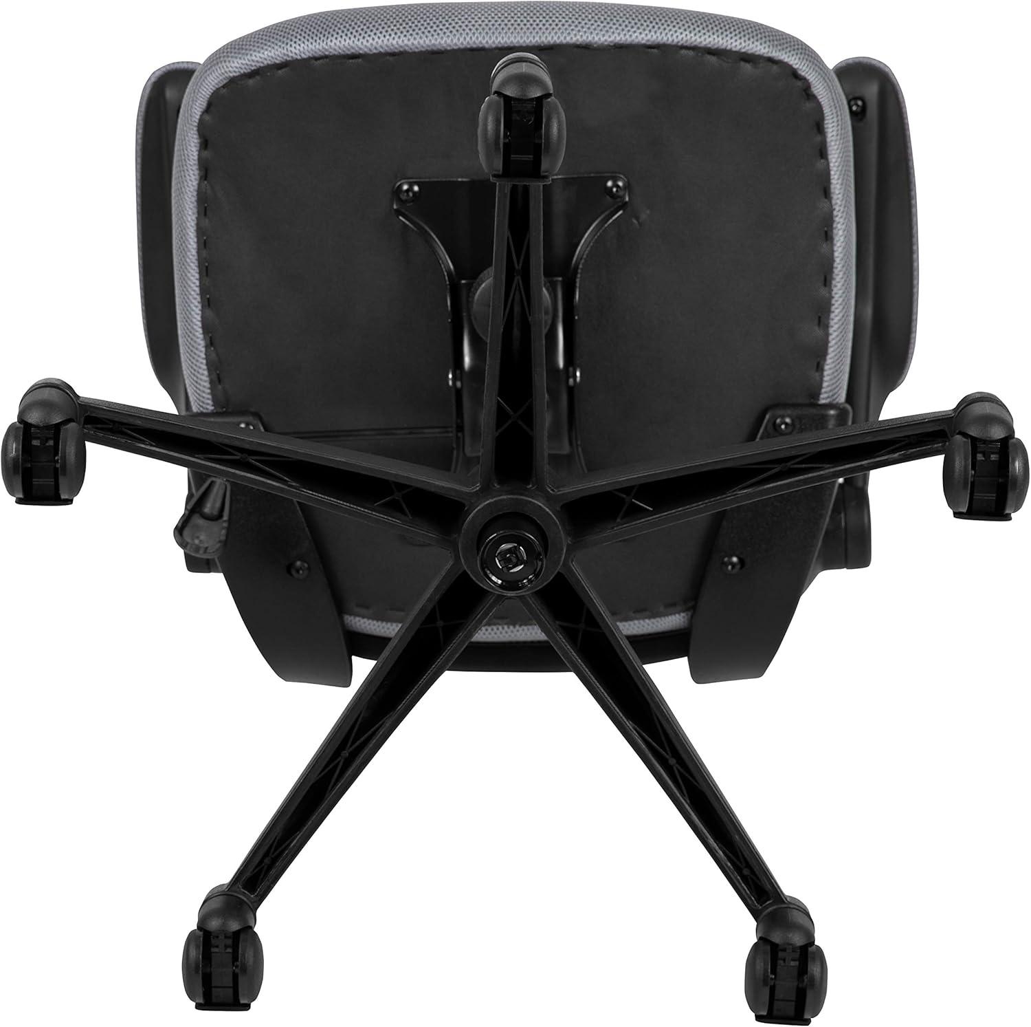 image:imageFlash Furniture Kelista MidBack Swivel Office Chair with Adjustable Seat Height Ergonomic Mesh Desk Chair with LeatherSoft Seat BlackDark Gray Mesh