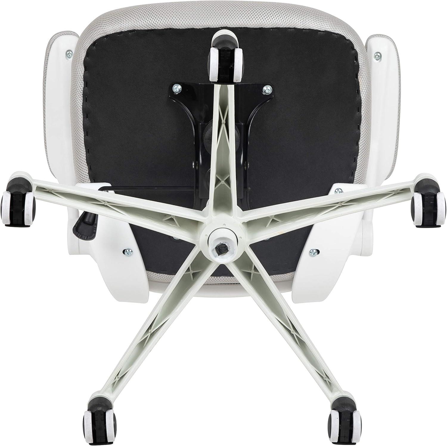 image:imageFlash Furniture Kelista MidBack Swivel Office Chair with Adjustable Seat Height Ergonomic Mesh Desk Chair with LeatherSoft Seat BlackLight Gray MeshWhite Frame