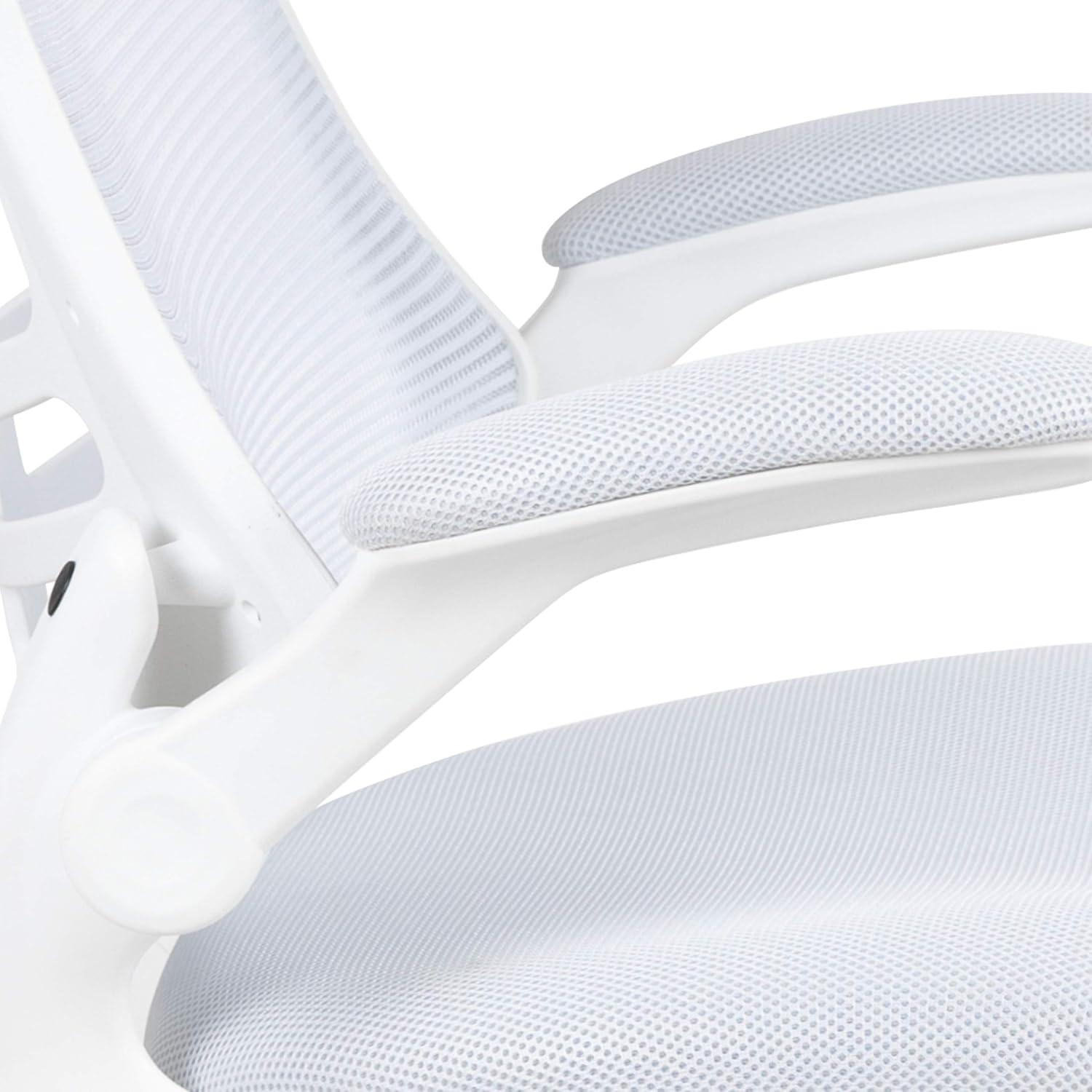 image:imageFlash Furniture Kelista MidBack Swivel Office Chair with Adjustable Seat Height Ergonomic Mesh Desk Chair with LeatherSoft Seat BlackWhite MeshWhite Frame
