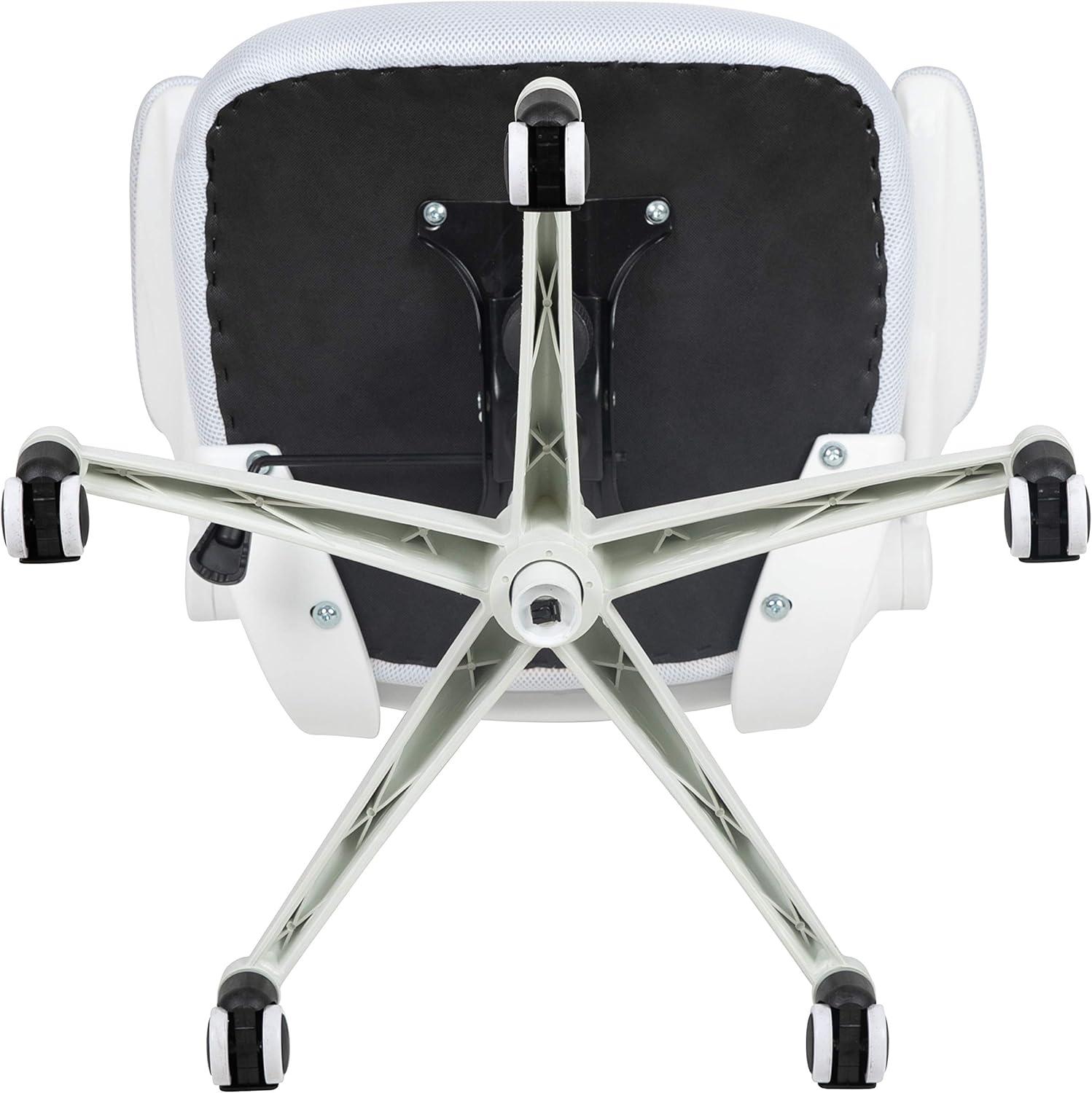 image:imageFlash Furniture Kelista MidBack Swivel Office Chair with Adjustable Seat Height Ergonomic Mesh Desk Chair with LeatherSoft Seat BlackWhite MeshWhite Frame