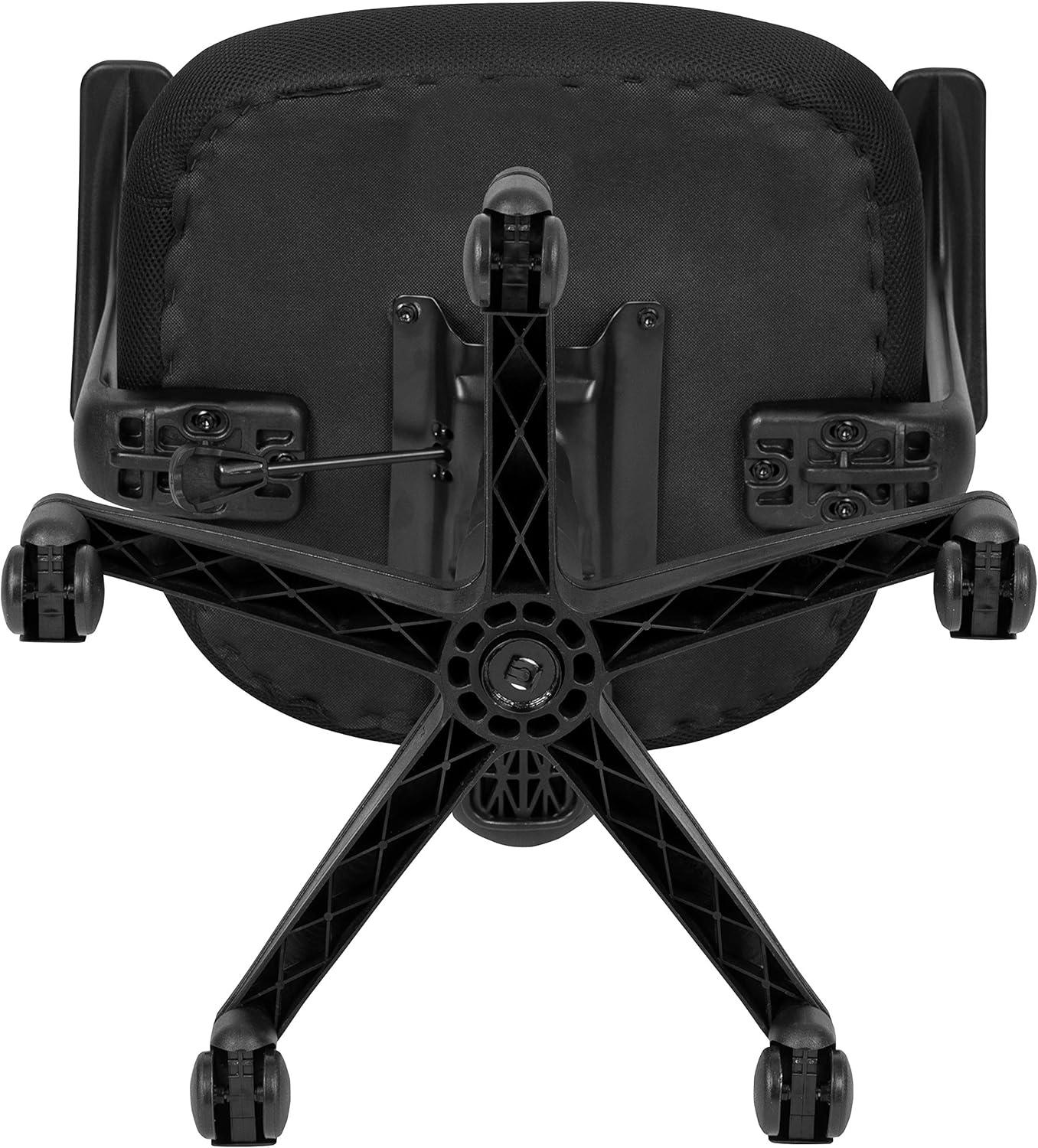image:imageFlash Furniture Mallard MidBack Swivel Mesh Office Chair with Padded Seat and TArms HeightAdjustable Ergonomic Padded Office Desk Chair BlackBlack