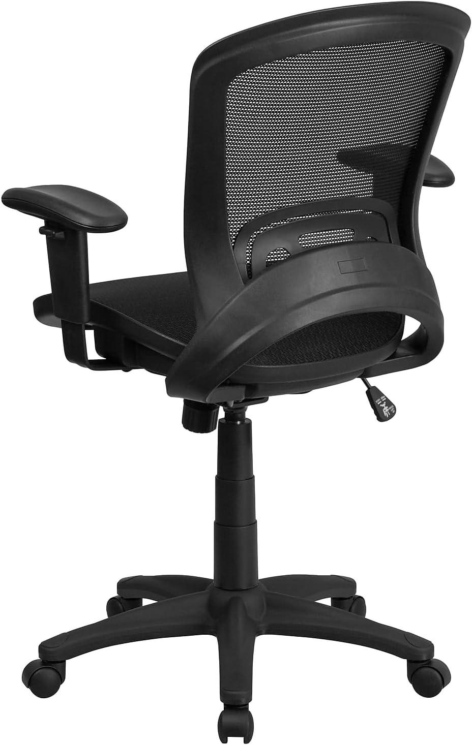 image:imageFlash Furniture MidBack Transparent Black Mesh Executive Swivel Office Chair with Adjustable Arms