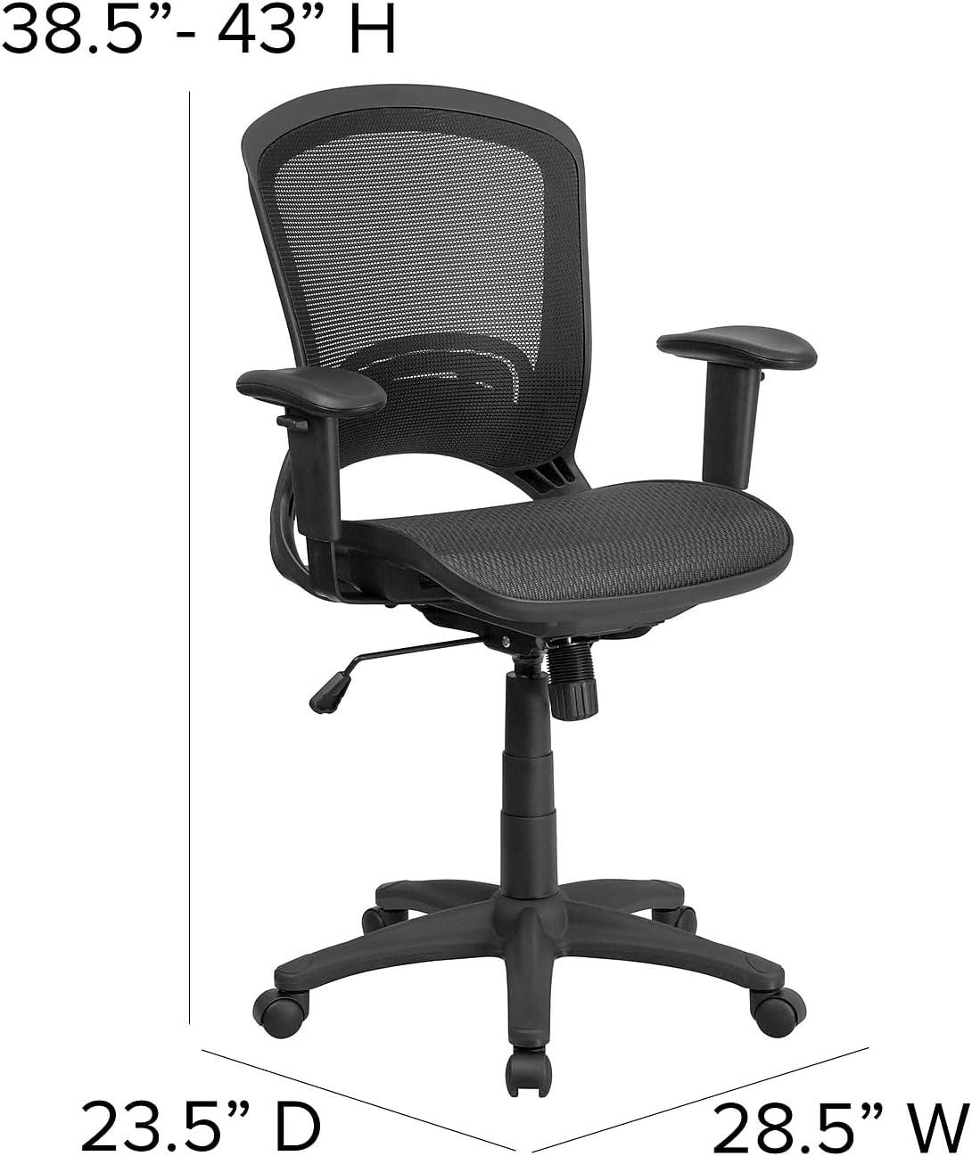 image:imageFlash Furniture MidBack Transparent Black Mesh Executive Swivel Office Chair with Adjustable Arms