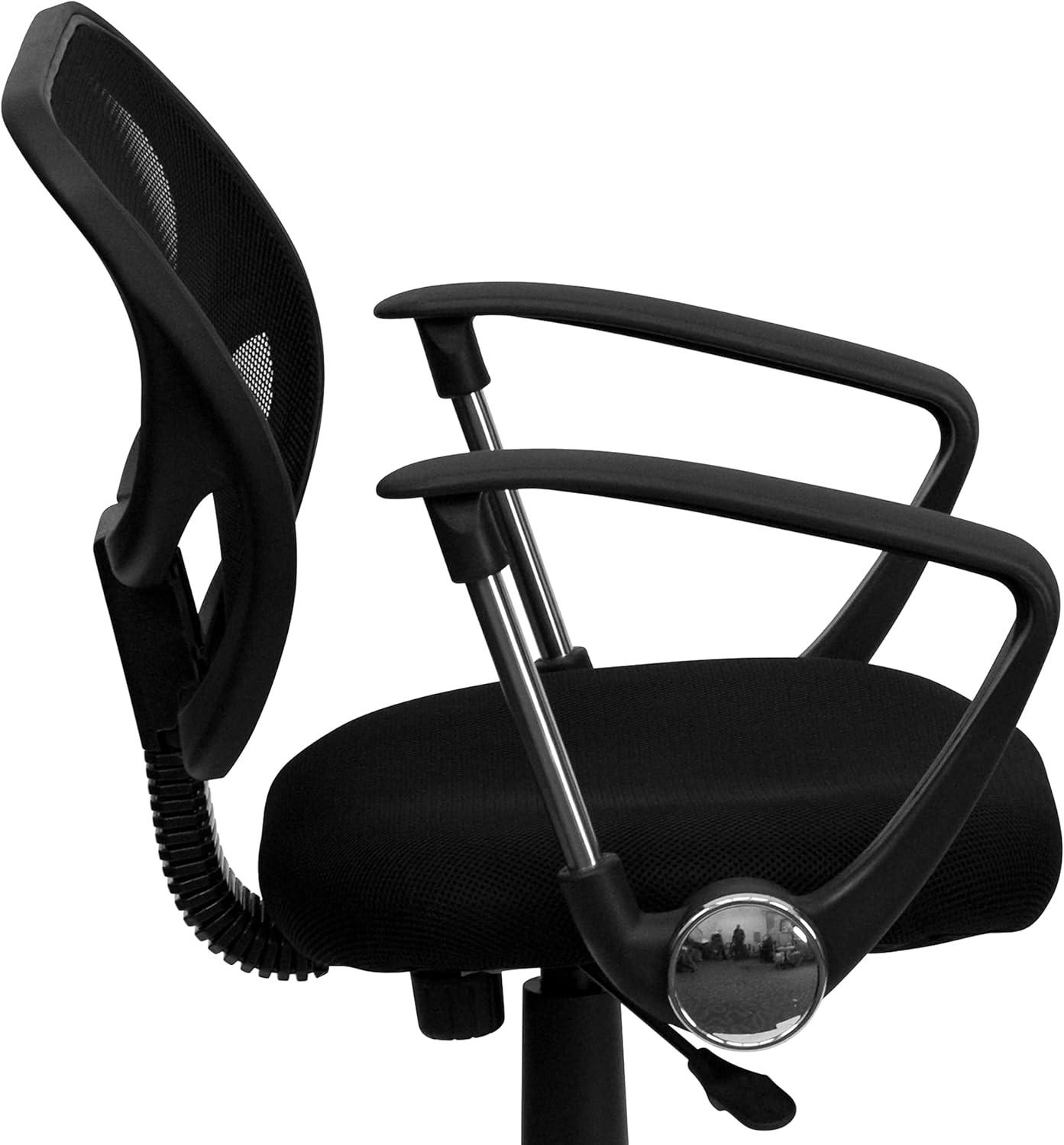 image:imageFlash Furniture Neri Low Back Black Mesh Swivel Task Office Chair with Curved Square Back and ArmsBlack