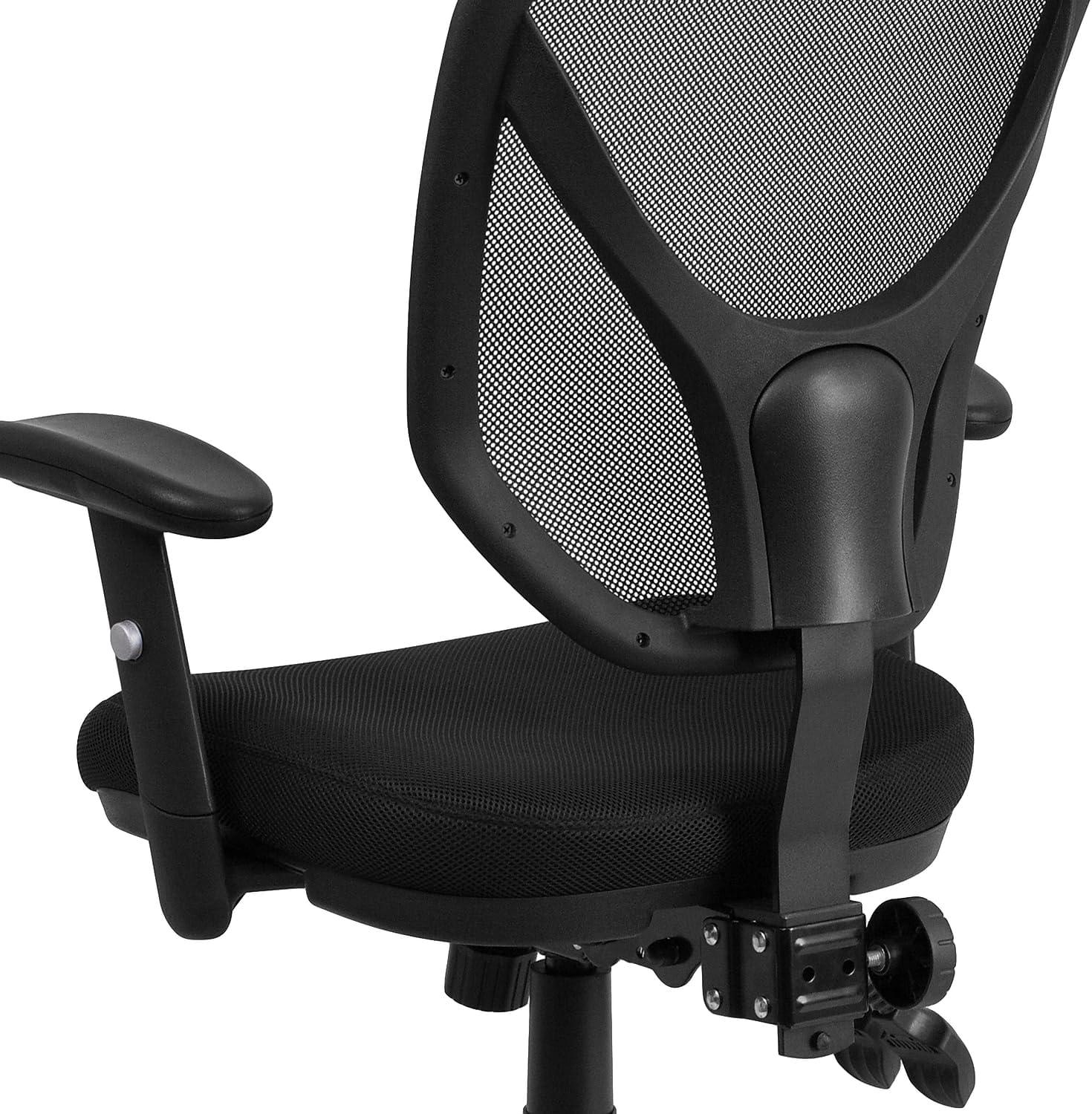 image:imageFlash Furniture Sam MidBack Black Mesh Multifunction Swivel Ergonomic Task Office Chair with Adjustable Arms