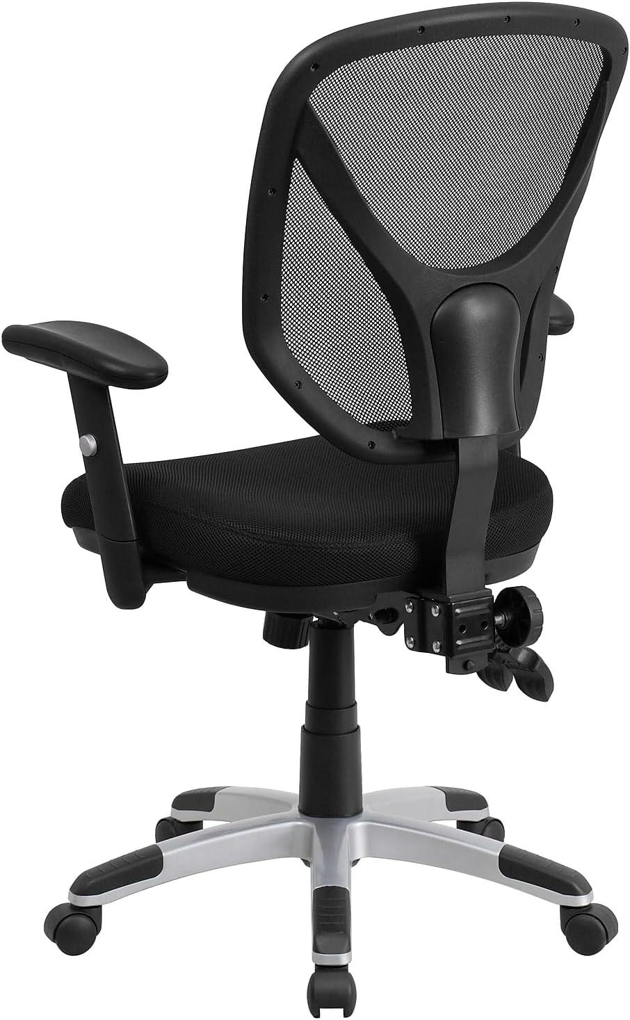 image:imageFlash Furniture Sam MidBack Black Mesh Multifunction Swivel Ergonomic Task Office Chair with Adjustable Arms